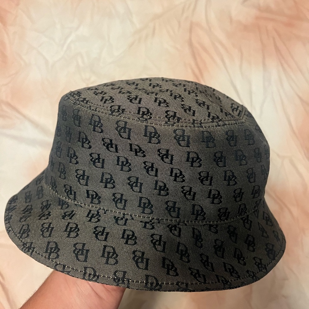 Dooney & Bourke Black and Gray Monogram Bucket Hat